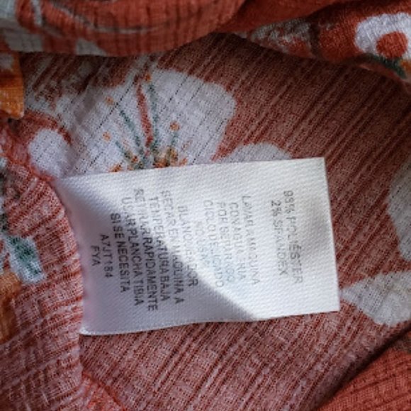 DEREK HEART Tie Floral Short Sleeve Top Casual - Picture 8 of 8